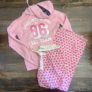 Y2K Vintage RARE Victoria’s secret pink ski bunny lounge set outfit